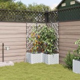Cumpara ieftin Ghivece de Grădină 1 buc Zăbrele Alb 80 x 80 x 142 cm Plastic
