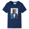 Tricou pentru copii cu m&acirc;neci scurte, albastru &icirc;nchis, 128, vidaXL