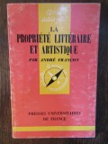 LA PROPRIETE LITTERAIRE ET ARTISTIQUE-ANDRE FRANCON