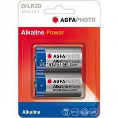 Agfa alkaline power set 2 baterii 1.5 v lr20 d foto