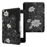 Husa kwmobile pentru Amazon Kindle Paperwhite 7, Piele ecologica, Negru/Alb, 23135.41