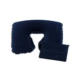 Perna voiaj confortabila, gonflabila, din catifea, pentru calatorie, albastra