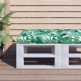 Cumpara ieftin Pernă de paleți, model frunze, 50x50x12 cm, textil