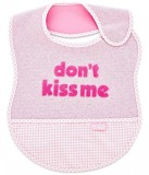 Baveta BabyJem din bumbac Dont Kiss Me (Culoare: Roz)