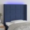 Gossi tablie de pat cu led, albastru, 93x16x118/128 cm, textil