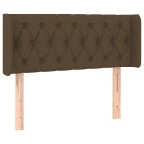 Cumpara ieftin Tablie de pat cu aripioare maro inchis 93x16x78/88 cm textil