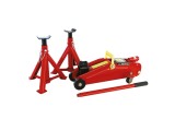 Cric hidraulic tip crocodil Carpoint 2000 kg pe roti cu deschidere maxima de 31 cm si 2 suporti de sustinere