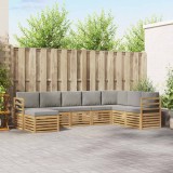 vidaXL Set de canapele de exterior 8 pcs Alb și gri deschis 3392296