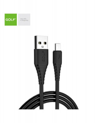 Cablu incarcare micro USB 3A NEGRU, GOLF foto