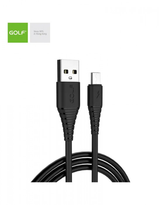 Cablu incarcare micro USB 3A NEGRU, GOLF