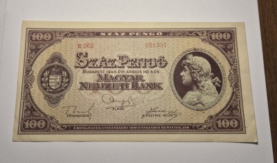 100 Pengo 1945 XF Superba foto