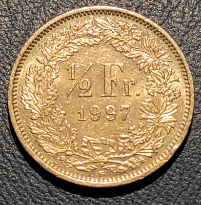 Moneda 1/2 Francs Elvetia - 1997 foto