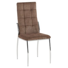 Scaun dining textil maro metal crom Adora 46x56x99 cm
