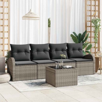 vidaXL Set de canapele pentru grădină Manual 5 pcs Gri 55 x 55 x 37 cm 3354578 foto