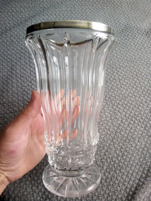 Vaza cristal si argint 835