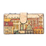 Portofel dama din pluta cu suport carduri detasabil Houses