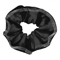 Elastic Păr, Negru, Material Poliester, Strass Pe Margine