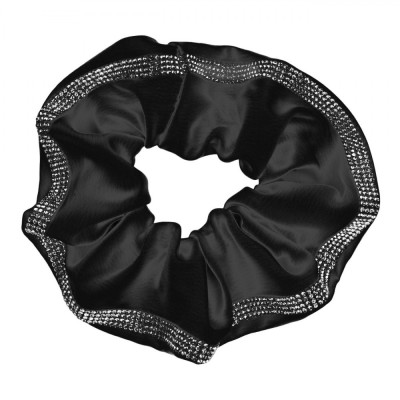Elastic Păr, Negru, Material Poliester, Strass Pe Margine foto