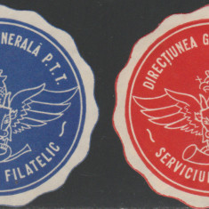 Romania anii 30-40 - 2 Vignete Directiunea Generala PTT - Serviciul Filatelic