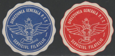 Romania anii 30-40 - 2 Vignete Directiunea Generala PTT - Serviciul Filatelic foto