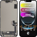 Cumpara ieftin Display cu Touchscreen JK pentru Apple iPhone 17e / 16e, cu Rama, Versiune LCD In-Cell IC Movable, Negru
