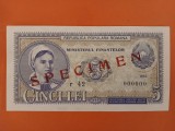 Bancnota 5 lei 1952 specimen - UNC+++