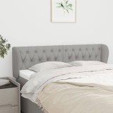 Gossi tablie de pat cu aripioare gri deschis 163x23x78/88 cm textil