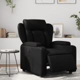 VidaXL Fotoliu rabatabil electric, negru, piele ecologică