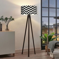 Lampa de podea Newport 140 cm 1 x E27 mdf pvc 20 W negru alb [lux.pro] HausGarden Leisure