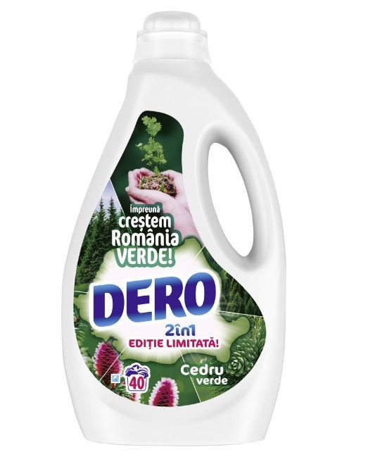 Detergent lichid Dero 2in1 Cedru Verde, 40 spalari, 2L