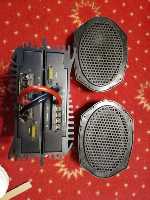 Set auto cu amplificator + 2 difuzoare/Boxe RTO SX-4002 - Vintage/Rare/RFG