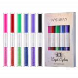 Set 6 Tusuri de ochi colorate, Handaiyan, Liquid Eyeliner, Waterproof, B