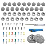 Cumpara ieftin Set repararea plafonului auto, fixare tapiterie plafon lasata, cu suruburi, ace, surubelnita si ruleta, Universal, Gri