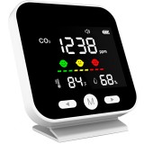 Cumpara ieftin Monitor portabil masurare calitate aer HASEPE, detector CO2 dioxid de carbon, temperatura si umiditate, alb