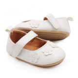 Pantofiori pentru fetite - White flowers (Marime Disponibila: 6-9 luni (Marimea