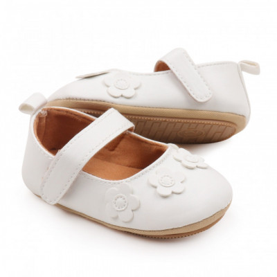 Pantofiori pentru fetite - White flowers (Marime Disponibila: 6-9 luni (Marimea foto