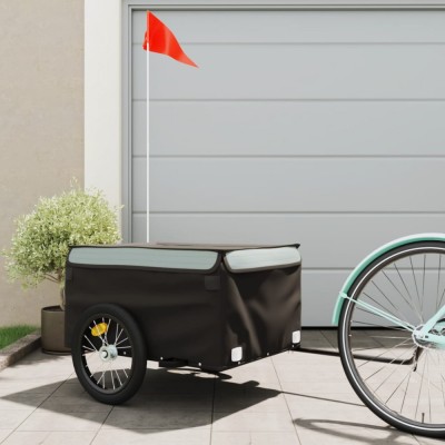 Remorcă pentru biciclete, negru și gri, 45 kg, fier foto