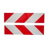 Autocolant reflectorizant dungat alb-rosu 400x100 mm pentru semnalizare