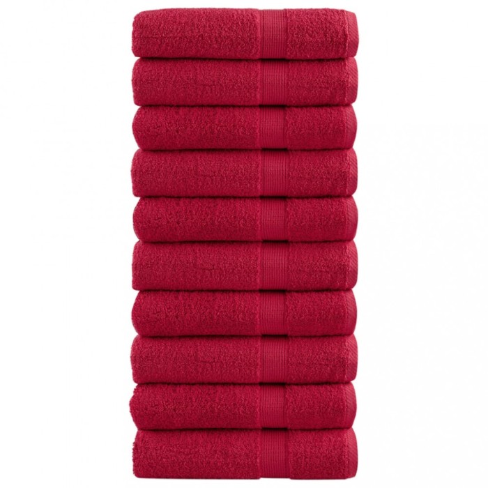 vidaXL Prosoape de duș premium SOLUND 10 buc. roșu 70x140 cm 600 gsm