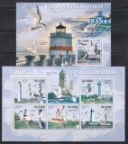 Sao Tome si Principe 2009 - Faruri și păsări marine, Colita + Bloc, RARE, Cota 19.50 EURO, MNH