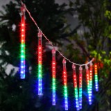 Instalatii Craciun 10 tuburi, Hoff, 200 LED-uri RGB multicolore, H 22 cm, IP44 interior / exterior, alimentare baterii