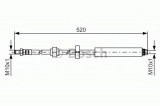 Conducta / cablu frana PEUGEOT 208 caroserie (US) (2012 - 2016) BOSCH 1 987 481 436