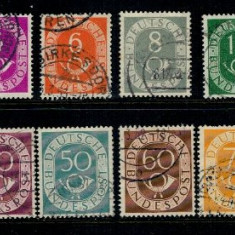 Bundes 1951 - Posthorn, serie stampilata