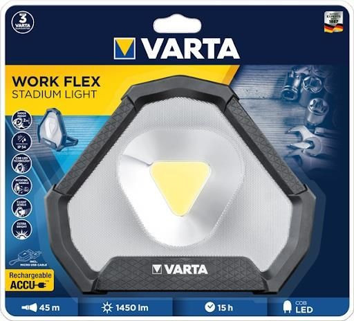 Lanterna LED de lucru Varta 18647 Work Flex Stadium Light reincarcabila 1450lm IP54