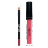 Set Luciu de Buze și Creion, Ushas, Matte, Culoare Deep Nude, Capacitate 3.8ml