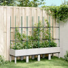 VidaXL Jardinieră de grădină cu spalier, alb, 160x40x142,5 cm PP
