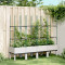 vidaXL Jardinieră de grădină cu spalier, alb, 160x40x142,5 cm PP