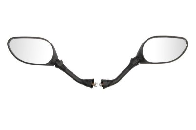 Set 2 buc oglinzi universale scuter/moped/atv cu filet de 8mm, negru foto
