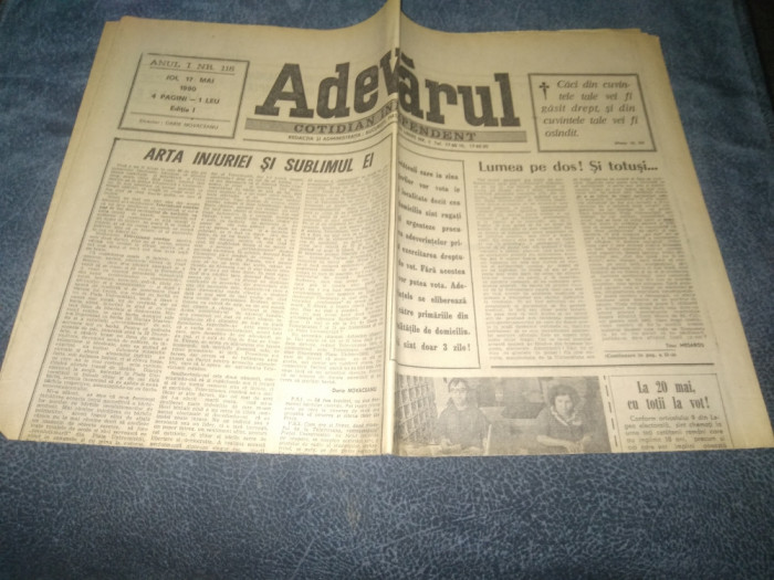 ZIARUL ADEVARUL 17 MAI 1990