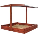 Lada nisip din lemn cu acoperis reglabil, 140x140x121 cm, maro Household NewTrend